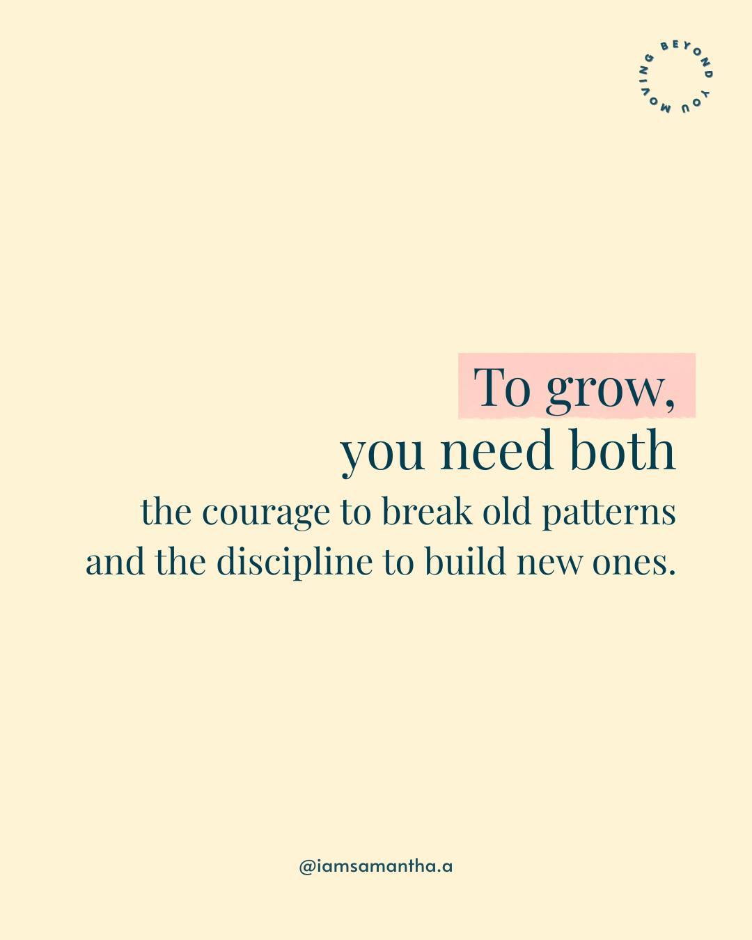 Growth isn’t just about taking a leap. 

It’s also about showing up consistently 
after the excitement fades.

Breaking old patterns takes courage. 
Building healthier habits takes discipline. 

One helps you start, 
the other helps you continue.

The truth is, lasting change rarely happens overnight. 

It happens through small choices, 
repeated again and again, 
even when no one notices. 

Every step forward counts, 
even the ones that feel insignificant.

Keep going. 

The person you’re becoming is built 
through the choices you make today.

✨ If you're working on becoming a better version of yourself, this is your reminder that progress is happening, even when it feels slow.

#PersonalGrowth #SelfDevelopment #GrowthMindset #MotivationDaily #MindsetMatters #SelfImprovement