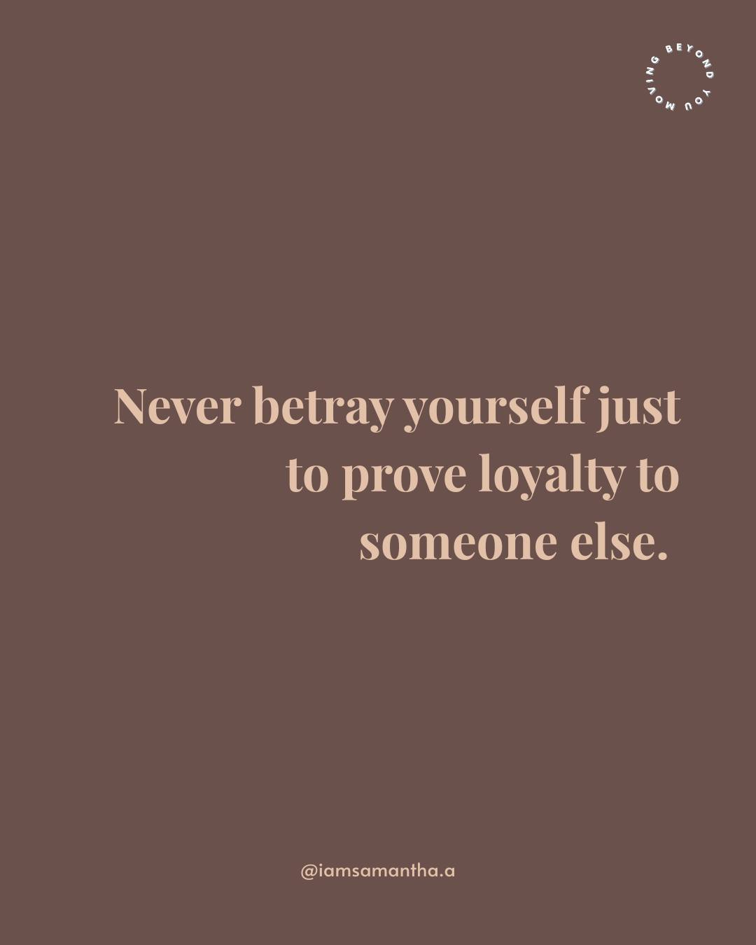 Loyalty should never require you 
to abandon yourself. 

You can love someone deeply 
and still recognize that something doesn’t feel right. 

You can care about their feelings 
without ignoring your own. 

And you can honor a relationship 
without constantly sacrificing your peace, 
needs, or values to keep it together. 

You don't have to keep proving that 
you're loyal by tolerating what hurts you.
 Choosing yourself isn't betrayal. It's self-respect. 🤎

#peoplepleasing #selfcare #selflove #personaldevelopment #mentalhealth