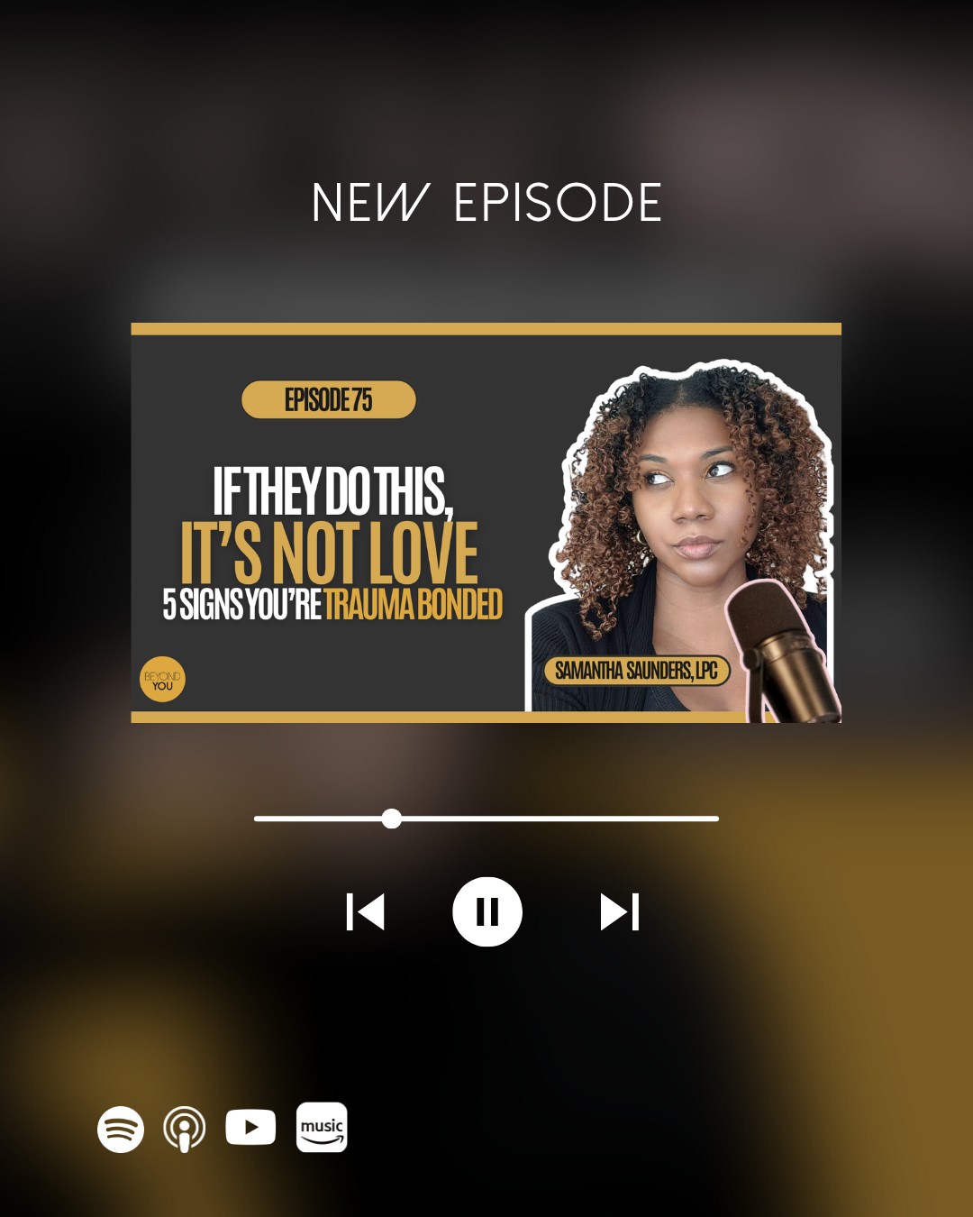 🚨New episode alert! 

Are you feeling trapped in a relationship that’s hurting you? 
I want to help you understand if you're stuck in a trauma bond, a toxic pattern that can trick your brain into thinking it's love when it’s actually emotional addiction. 

🎧Tune in to the latest episode, "If They Do This, It's Not Love: 5 Signs You're Trauma Bonded" ✨It's on top of my page!

#traumabonding, #toxicrelationships, #healingjourney, #emotionalhealing, #selflove, #mentalhealthawareness, #relationshipadvice