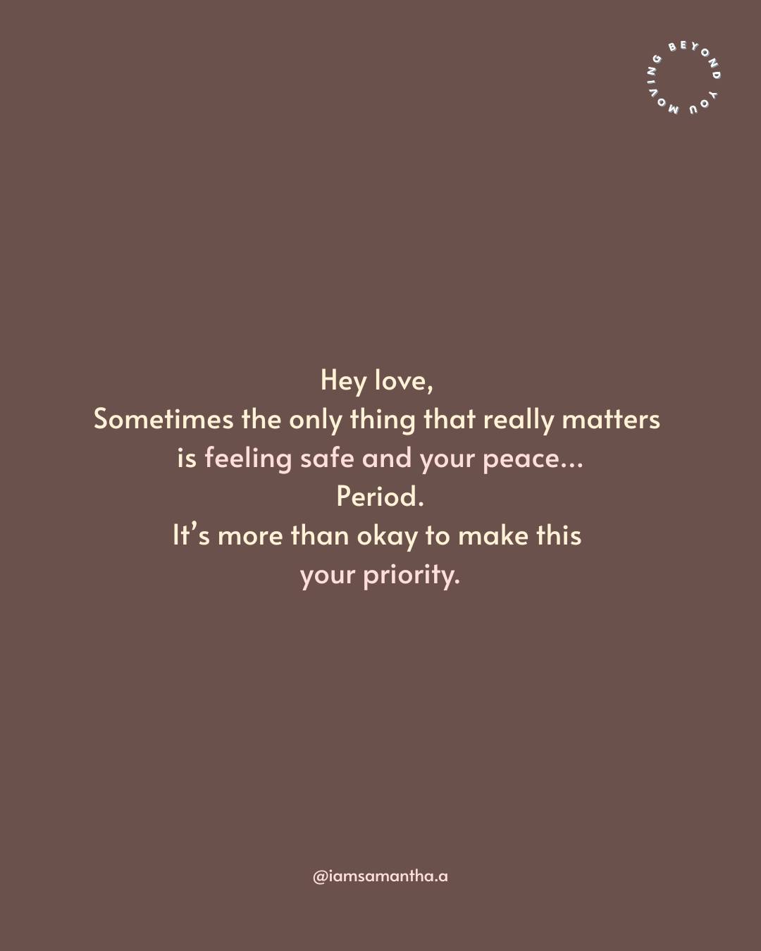 You don’t have to apologize for wanting peace.

You don’t have to explain why certain things don’t feel safe anymore.

You don’t have to keep shrinking yourself just to keep the peace for everyone else.

Your safety matters.

Your calm matters.

Your nervous system matters.

Choosing yourself isn’t selfish, it’s survival, healing, and growth all at once.

Let peace be your priority. You deserve that. 🤎

Comment ME! and I’ll show you the I Miss Me Journal that helps you stay grounded and connected to yourself.

#healingjourney #selfhealing #mentalwellness #gentlegrowth #innerpeace #toxicrelationshiprecovery #personaldevelopment