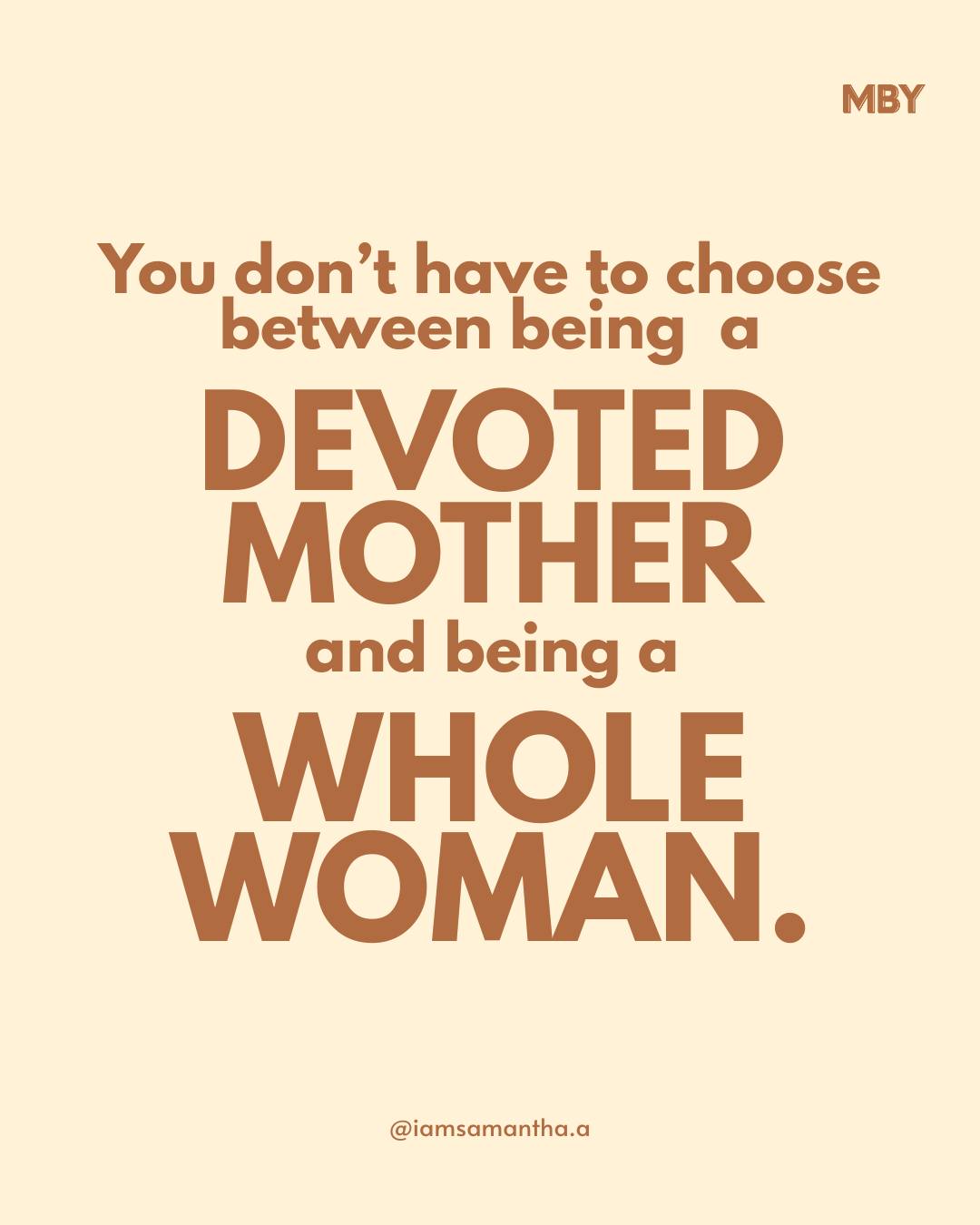 Somewhere along the way, 
motherhood can make you feel 
like you have to choose:

Your children or yourself.

Your family or your dreams.

Being needed or having needs.

But what if you don't have to choose?

What if being a good mother 
doesn't require becoming invisible?

What if your children can have 
a deeply loving mother who is also 
a whole woman with dreams, desires, opinions, 
friendships, boundaries, and a life of her own?

You are allowed to exist outside of your role as “mom.”

Not instead of your children.

Alongside them.

And if you've been feeling guilty for wanting that…

Maybe it's time to ask yourself why.

🎧 Tune in to Motherhood Changed Me and I Didn’t Know Who I Was Anymore | EP 89 on my YT channel:

@movingbeyondyou

Tag a mom who needs this reminder today. 🤎

#MotherhoodUnfiltered #MomIdentity #WomenEmpowerment #MomLife #SelfRediscovery